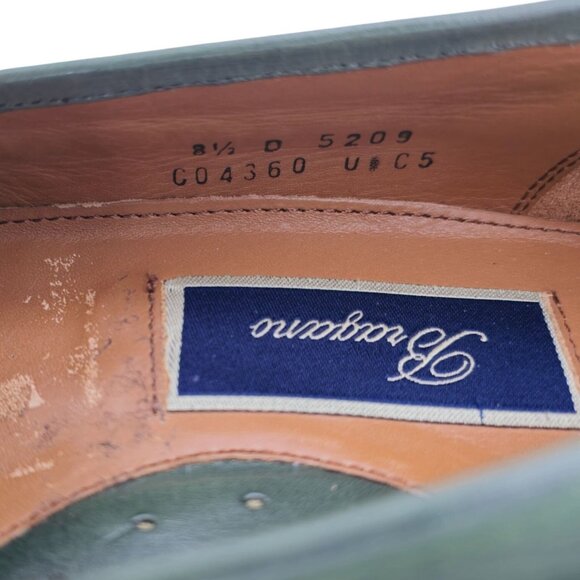 Bragano Cole Haan Mens 8.5D Olive Green Leather Woven Loafers Dress Shoes Rare - Picture 9 of 13